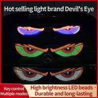 2pcs USB Dynamic Big Devil Eyes Light for Cars Truck Eyes RGB Window Screen LED Sign Animation LED Panel Flexible Display Light