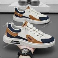 2025 Color Block Outdoor Casual Shoes Trendy Low Top Lace Up Korean Style Youth Travel Flat Bottom
