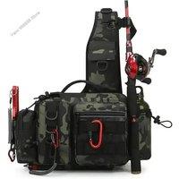 Fishing Tackle Backpack Lure Box Gear Storage Bag Fanny Pack for Men Fly Fishing Backpack with Rod