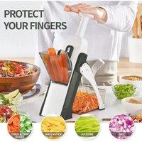 5 In 1 Safe Manual Vegetable Chopper Multi-function Slicer Kitchen Accessories Strips Julienne Dicer Mandoline Slicer