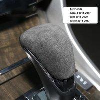 Alcantara Suede Gear Shift Knob Cover Trim For Honda Accord 2014-2017 Jade 2013-2020 Crider 2013-2017 Car Accessories Auto