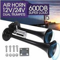 Universal 600DB Loud Car Air Horn Train Car Truck Boat Dual Air Horn Trumpet Super Loud For Auto Sound Signal 12V/24V