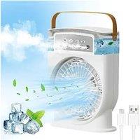 3 In 1 Portable Fan Air Conditioner Humidifier Cooling USB Fan Air Cooler LED Night Light Water Mist Humidification Fans