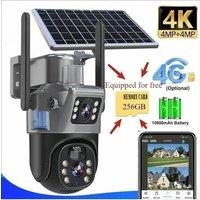4K 8MP Sim Card Solar Camera comes free with a 256G memory Outdoor IP Cam Dual Screen Security