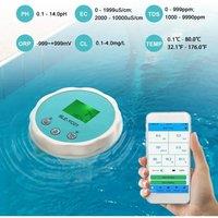 6 in1 Water Quality Detector PH EC TDS ORP CL Temperature Calibration Chlorine Water Tester APP Online Monitor for Swimming Pool