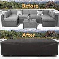 Outdoor furniture dust cover, 210D Oxford cloth, black silver sofa cover, waterproof cover, outdoor