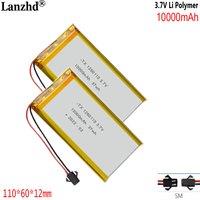 3.7V polymer with SM plug For power bank thermal printer LED battery pack camping lamp portable projector cell 1260110 10000mah