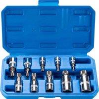 10pcs Torx Bit Socket Set Star Screwdriver Bits M4-M18 Multifunctional Hand Tools Kit For Mechanical Work With Storage Case