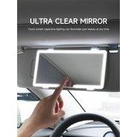 Car Interior Mirrors Sun Visor Plate LED HD Makeup Mirror for Girls Women Rechargeable Fill Light