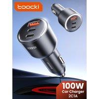 Toocki 100W Car Charger Quick Charging PD QC 3.0 Type C Fast Charging Charger With Type C Cable For iPhone 15 14 Xiaomi Samsung