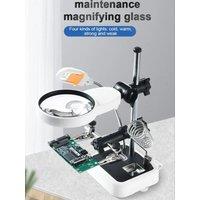 Desktop magnifying glass, repair circuit board, mobile phone, clock, with light, LED welding work, soldering station, PCB