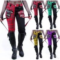 Lace Up Harajuku Casual Cargo Pants 5XL Maxi Size Women Buckle Gothic Punk Rock Dark Black Printed