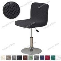 2025 Jacquard Bar Chair Cover Short Back Bar Stool Seat Covers Slipcovers Hotel Banquet Dining Small