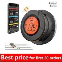 2025 Upgrade Outdoor Digital Wireless Bluetooth Dome Cooking Food Meat Thermometer For BBQ Charcoal Grill And Oven Smoker