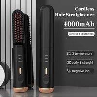 Cordless Beard Straightener for Men Hair Straightener Brush Fast Heated Electric Hair Brushes