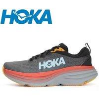 Original Hoka Bondi 8 Men Women Lightweight Running Shoes Elastic Cushioning Sneakers Breathable