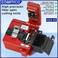 Red AUA-X5 Fiber Cleaver Cable Cutting Knife FTTT Fiber Optic Knife Tools Cutter High Precision Cleavers 16 Surface Blade