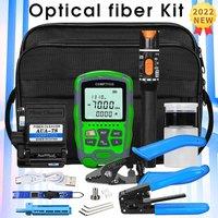 FTTH Fiber Optic Tool Kit with AUA-7S Fiber Cleaver -70~+10dBm AUA-MC7 3 in 1 Mini Optical Power 10mw Meter Visual Fault Locator