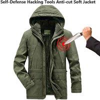 Personal thickened Plush Stab-resistant Clothing Knives Anti Puncture Military Tactical Bodyguard Safety Cotton Clothes Jacket