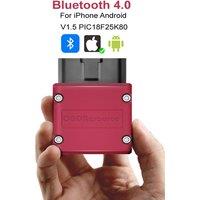 OBDResource Car Code Reader for iPhone Android ELM327 V1.5 Bluetooth 4.0 PIC18F25K80 OBD2 Diagnostic Tool OBDII ELM 327 Scanner