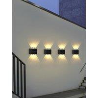 6LEDs Solar Lights Outdoor, Waterproof Wall Lamp, Light Control Atmosphere Lighting, for Garden