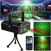 Portable Remote Control LED Stage Light DJ Disco Light Projector Laser Lights Sound Activated Flash For Christmas Party Wedding
