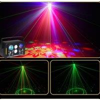 7IN1 DJ Disco Party Light DMX Control Stage Light Sound Activated Laser Light LED Patterns Strobe Light Holiday Wedding Decor