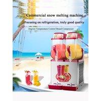 Double Tanks Slushy Machine 12L*2 Stainless Steell Snow Melting Machine 220V Ice Cream Maker Cold Drinking Dispenser