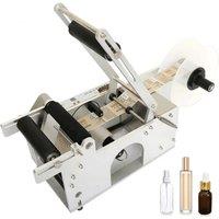 Portable Plastic Glass Round Bottle Labeling Machine Non Drying Adhesive Transparent Pattern Sticking Machine