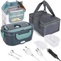 2 in1 Home Car Electric Lunch Box Stainless Steel Food Heating Bento Box 12V 24V 110V 220V Food