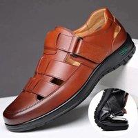 Summer Men's Casual Breathable Soft-Soled Hollow-Out Shoes Middle-Aged And Elderly Dad Shoes