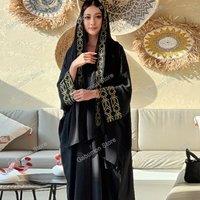 2025 Fashion Classic Embroidered Abaya Hijab Dress Kimono Coat Women's Long Sleeve Loose Caftan