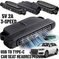 Car Headrest Cooling Air Fan 3 Speeds Adjustable Car Interior Rear Headrest Fan Cooler Air Cooling Fan Summer Car Accessories