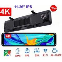 12 Inch 4K Car Dash Recorder DVR Camera Rearview Mirror Video Recording Support ADAS BSD GPS WIFI Loop Record Phone APP Download