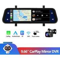 9.66inch Touch Car Dash DVR Camera 4K Mirror CarPlay Android Auto Navigator Front Rear Dual Lens Video Recording Voice Control