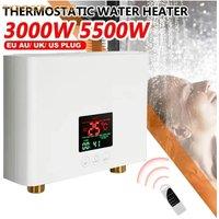 3000W 5500W Tankless Instant Electric Water Heater with Touch Panel Remote Control for Kitchen Bathroom Accessory 220V