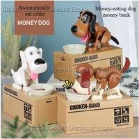 Money Box Electronic Piggy Bank Automated Cartoon Robotic Dog Steal Children's Coin Saving Banks Plastic Kids Gift Home Decor
