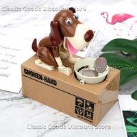 Electronic Piggy Banks Plastic Cartoon Robotic Dog Steal Coin Bank Automated Money Boxes Money Saving Box Kids Gift