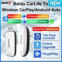 CarlinKit Baidu Carlife Wired to CarPlay Android Auto Adapter 2-In-1 Wireless Car Navigation Box WiFi Bluetooth Auto-Connect