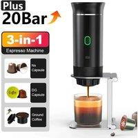 3-in-1 Portable Capsule Coffee Maker, Wireless Heating Electric Espresso Coffee Maker for Car Home,