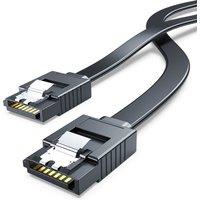 RAGEER SATA III 6Gbps Straight Bend data cable 39 cm black with Double buckle lock for SATA HDD SSD CD Drive Writer Desktop PC
