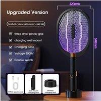 2025 Upgraded 3000V Electric Mosquito Racket With Purple Killer Lamp TYPE-C Rechargeable Bug Zappers Fly Swatter