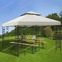 3x3m Canopy Replacement Top Canopy Cover Replacement 118"x118" Double Tiered Gazebo Covers for Yard