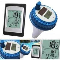 Solar Powered Wireless Pool Thermometer Swim SPA Pond Tub Waterproof Digital LCD Backlit Floating Temperature Transmitter Meter