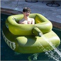 Inflatable tank swimming ring water spray - Pool hovercraft floating bed