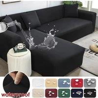 1/2/3/4 Waterproof Skins Waterproof Corner Sofa Cover Elastic Thin Fabric Sofa Covers Room Pets L