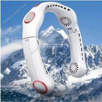5000mAh Neck Fan USB Rechargeable Silent Bladeless Electric Fan Portable Air Conditioner Air Cooler for Outdoor Sports Camping