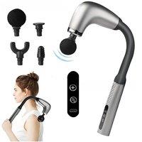 Fascia Gun with Extended Handle and Elbow for Self-assist Massage of the Upper and Lower Back Muscle Relaxation and Massage Done