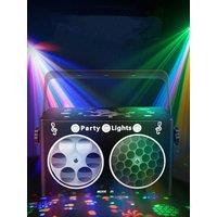 3IN1 DJ Party Light LED Stage Light Sound Activated Patterns Light Kaleidoscope Strobe Light Laser Light Holiday Wedding Decor
