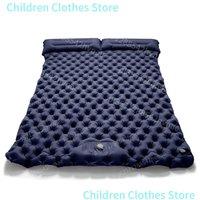 Outdoor Camping Sleeping Pad Folding Sleep Mat Beach Inflat Mattress with Pillows Ultralight Air Mat